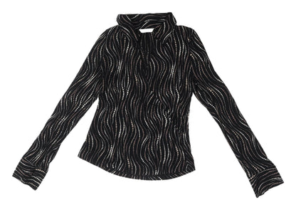 Marks & Spencer Black Geometric High Neck Women's Blouse