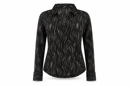 Marks & Spencer Black Geometric High Neck Women's Blouse
