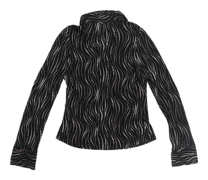 Marks & Spencer Black Geometric High Neck Women's Blouse