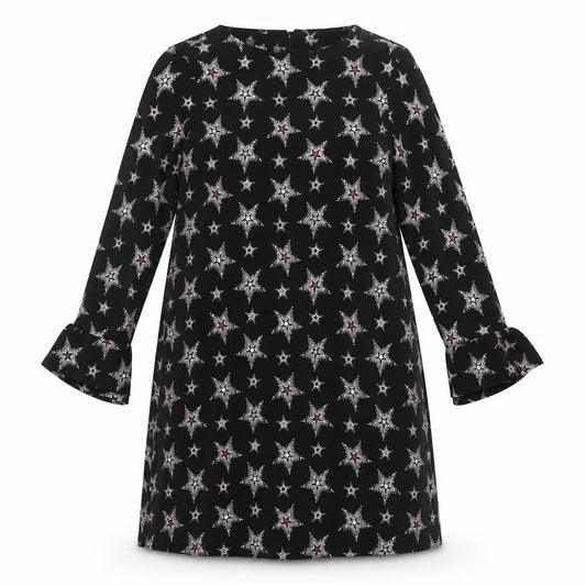 Next Women's Black Star Print Shift Dress Size 10