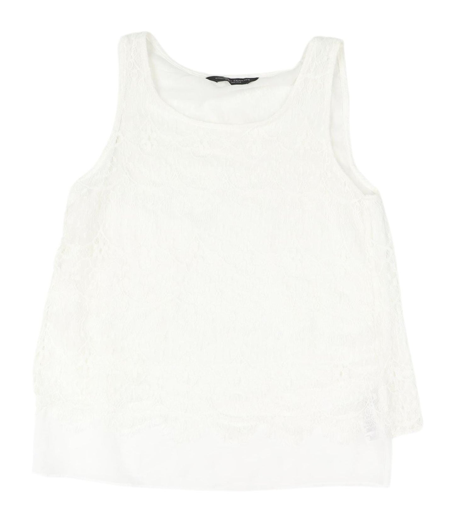 Dorothy Perkins Women's White Lace Tank Top Size 10