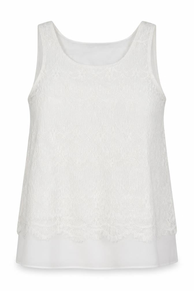 Dorothy Perkins Women's White Lace Tank Top Size 10
