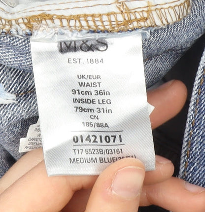 Marks & Spencer Men's Blue Straight-Leg Jeans