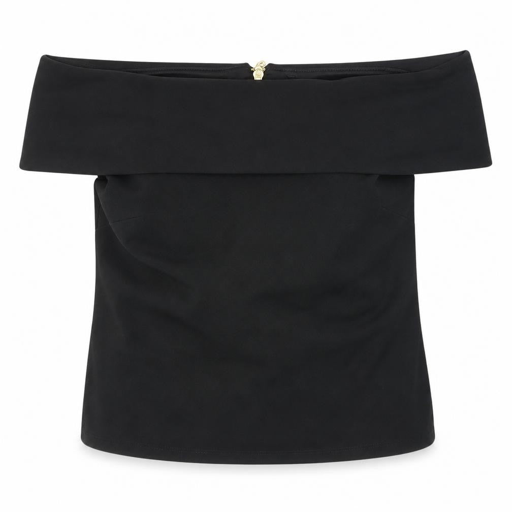 Kaleidoscope Black Off-Shoulder Blouse, Size 10