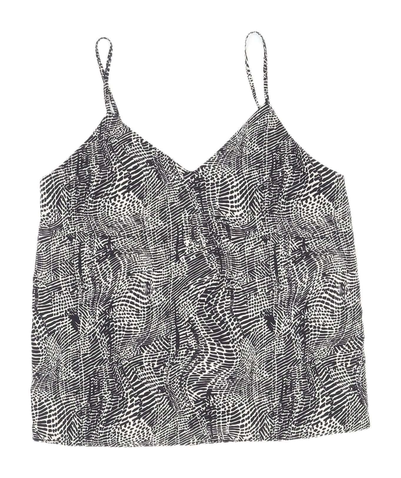 Topshop Women's Black & White Camisole Tank UK 8