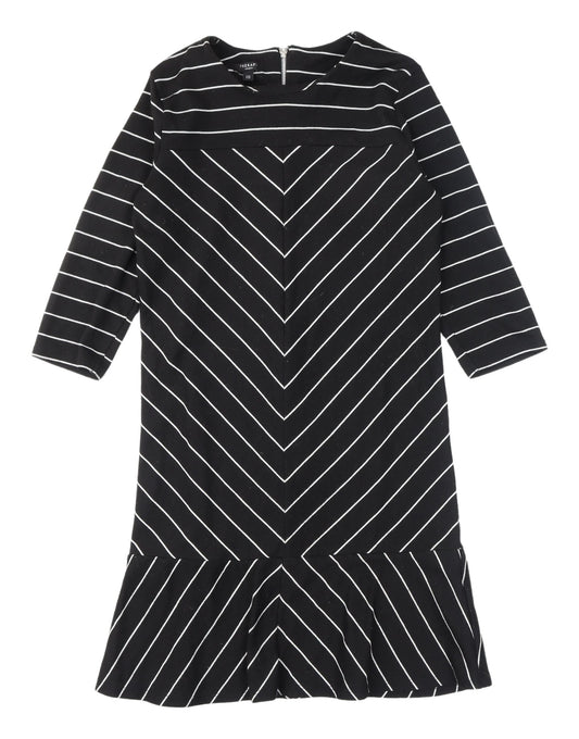 Therapy Black Striped Shift Dress Women Size 10
