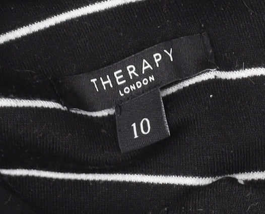 Therapy Black Striped Shift Dress Women Size 10