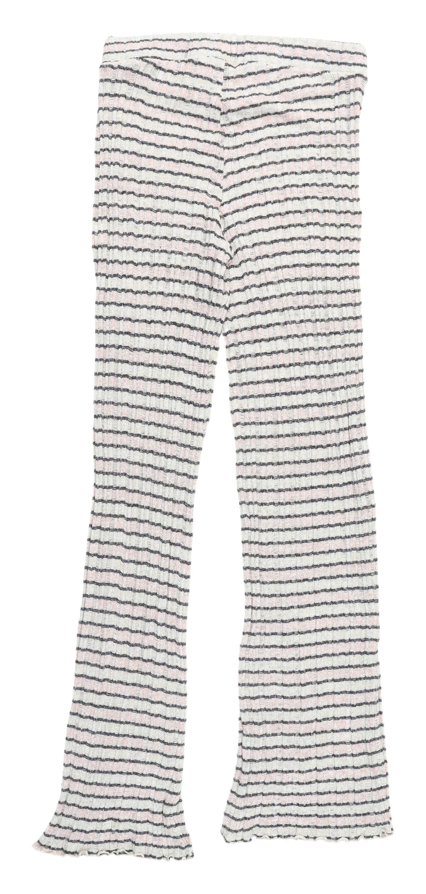 Zara Women's Multicoloured Striped Trousers M
