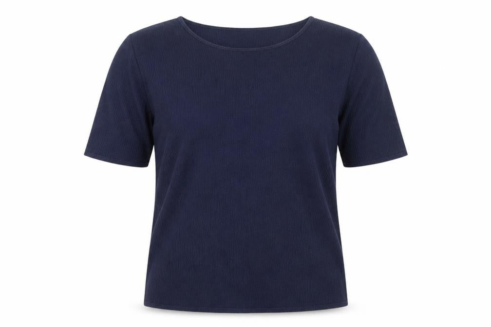Cotton Traders Women's Navy 3/4 Sleeve Basic Tee