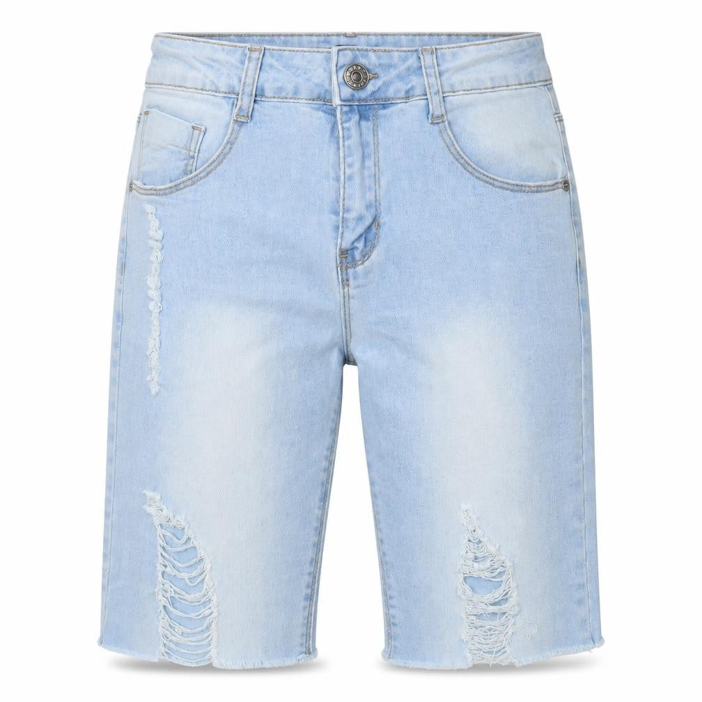 The Rockn Rev Unisex Light Blue Denim Bermuda Shorts