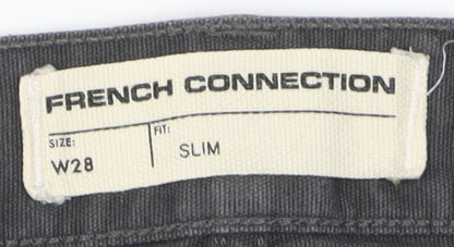 Close-up detail of French Connection Grey Slim Jeans Men's, size 28