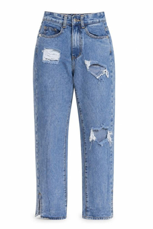 PrettyLittleThing Women's Blue High Rise Mom Jeans Size 4