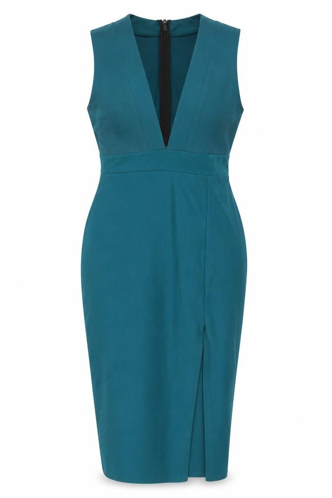 Missguided Women's Blue Bodycon Midi Dress Size 12