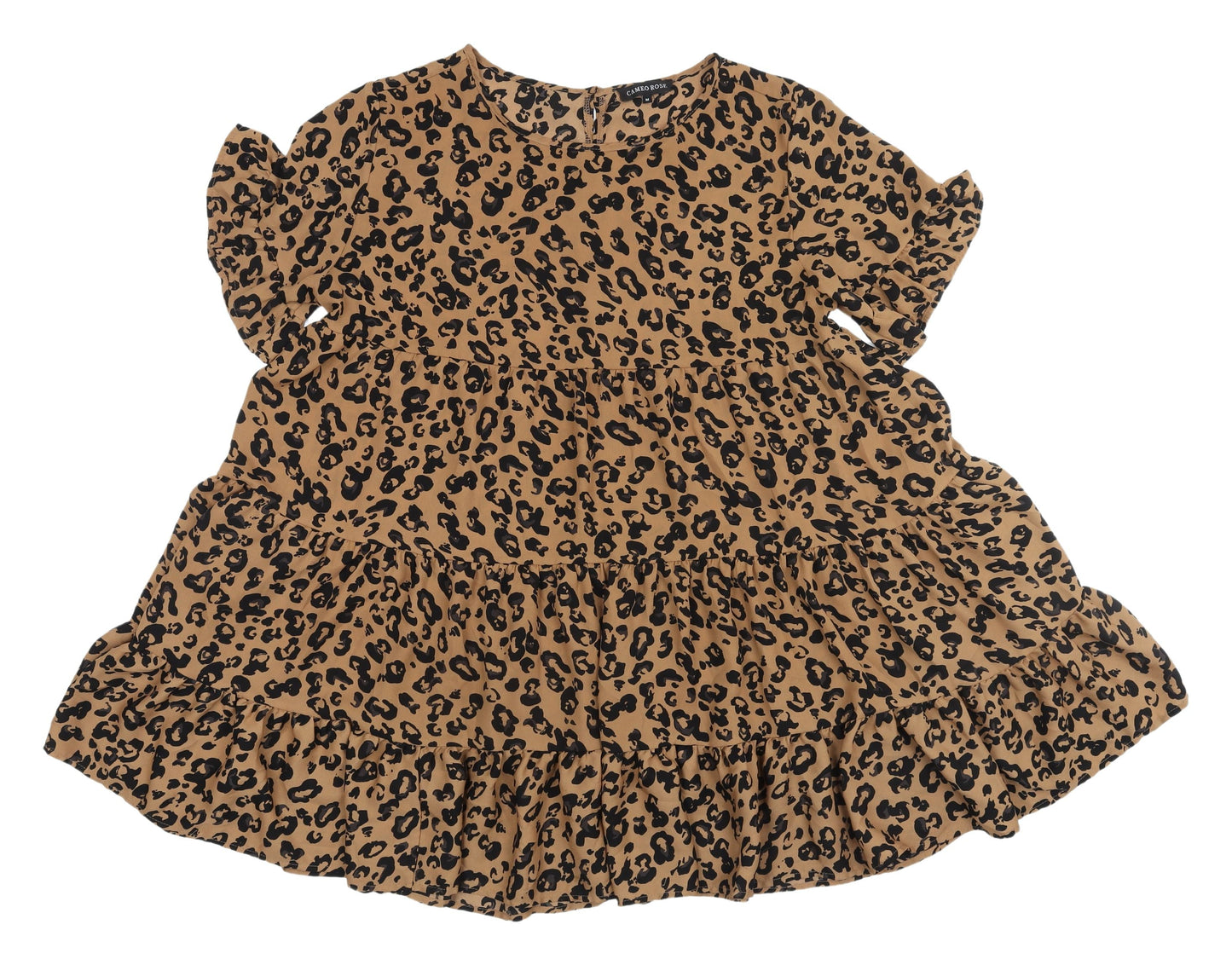 Cameo Rose Brown Animal Print Trapeze Dress M