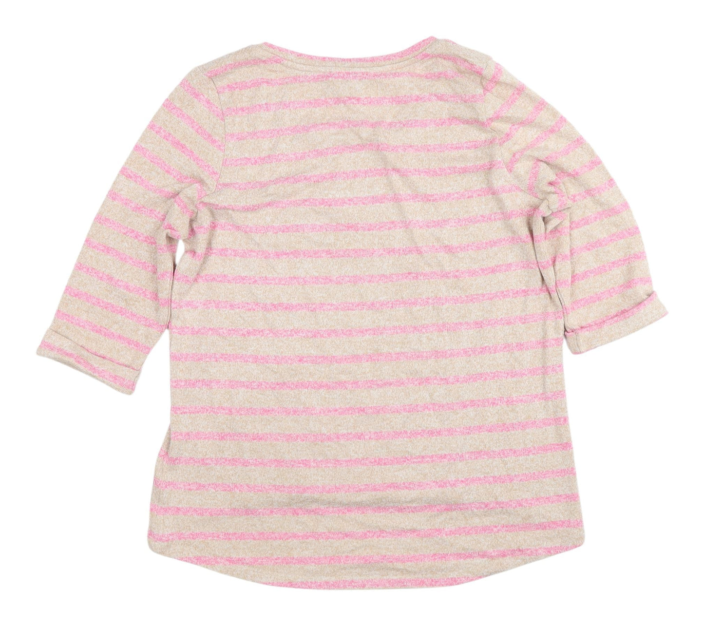 New Look Women's Pink Striped Pullover Jumper, Size 14