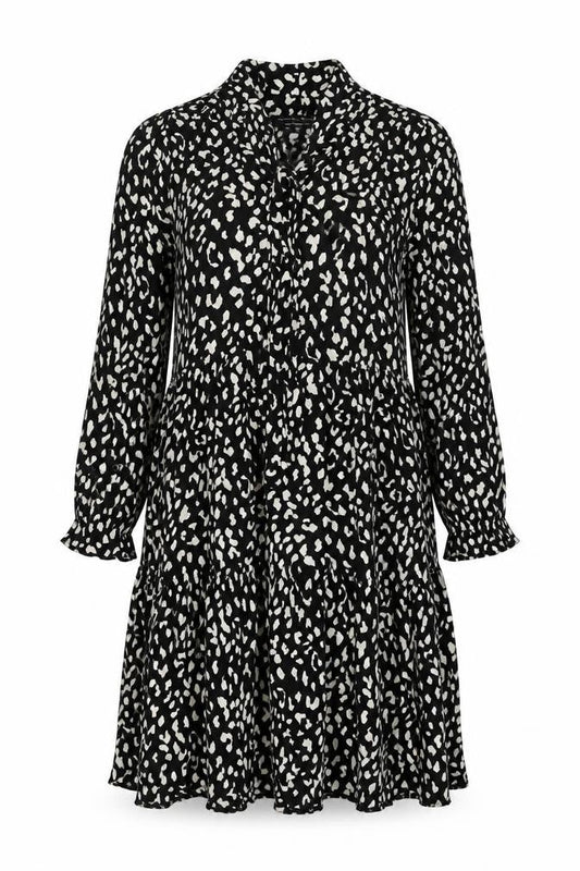 Dorothy Perkins Black Animal Print Shirt Dress UK 8