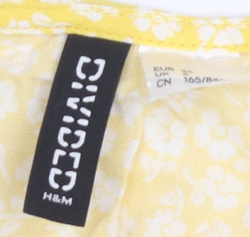 H&M Women's Yellow Floral Camisole Top Size 8