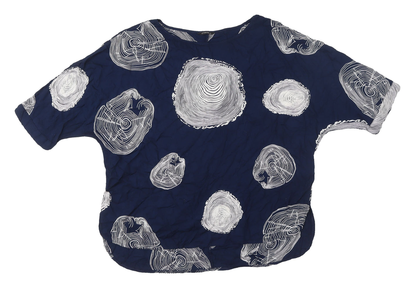 Roman Women's Blue Geometric Blouse, Size 16, Viscose