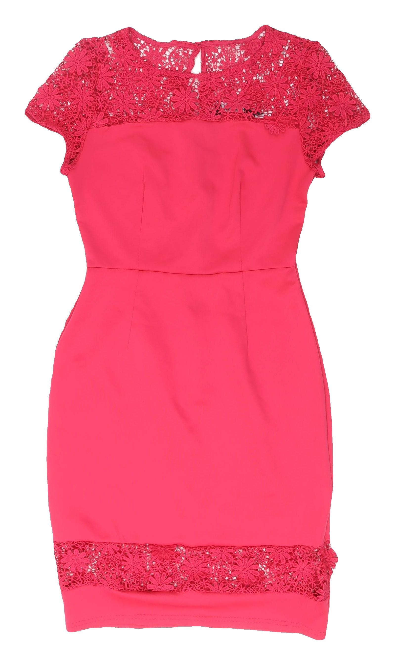 dorothy perkins red lace dress Women's Red Heart Lace Trim Tie Back Printed Mini Dress