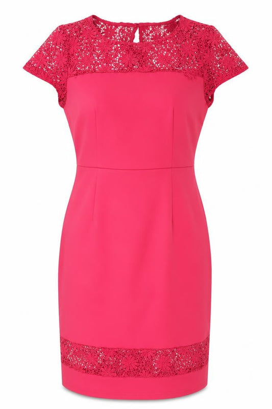 Dorothy Perkins Women's Red Lace Sheath Dress Size 12