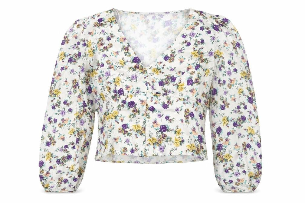Zara Women's Multicoloured Floral Blouse M