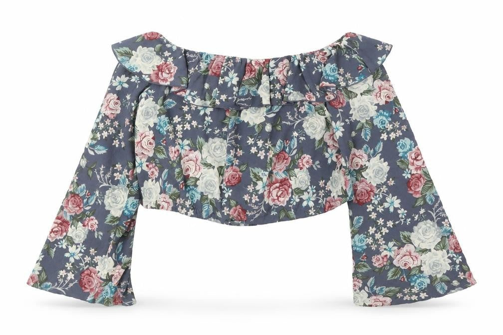 Divided Women's Floral Cropped Blouse, Multicoloured, Size 6