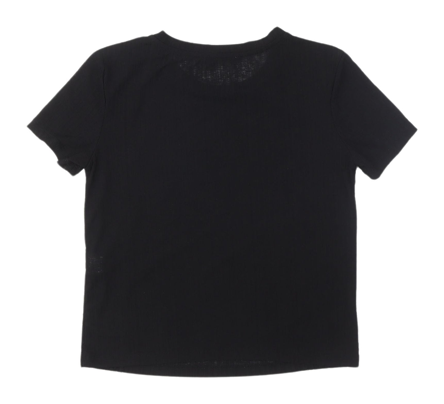 Zara Women's Black Crew Neck T-Shirt M Basic Short Sleeve