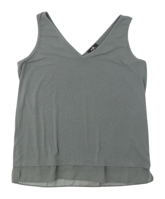 Wallis Women's Grey Sleeveless V-Neck Tank Top