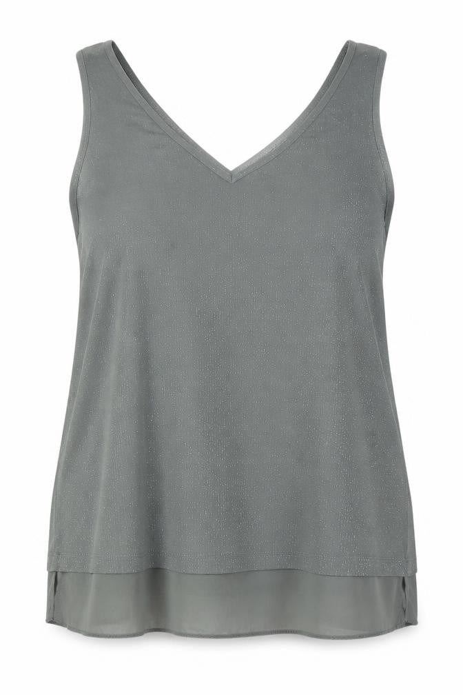Wallis Women's Grey Sleeveless V-Neck Tank Top