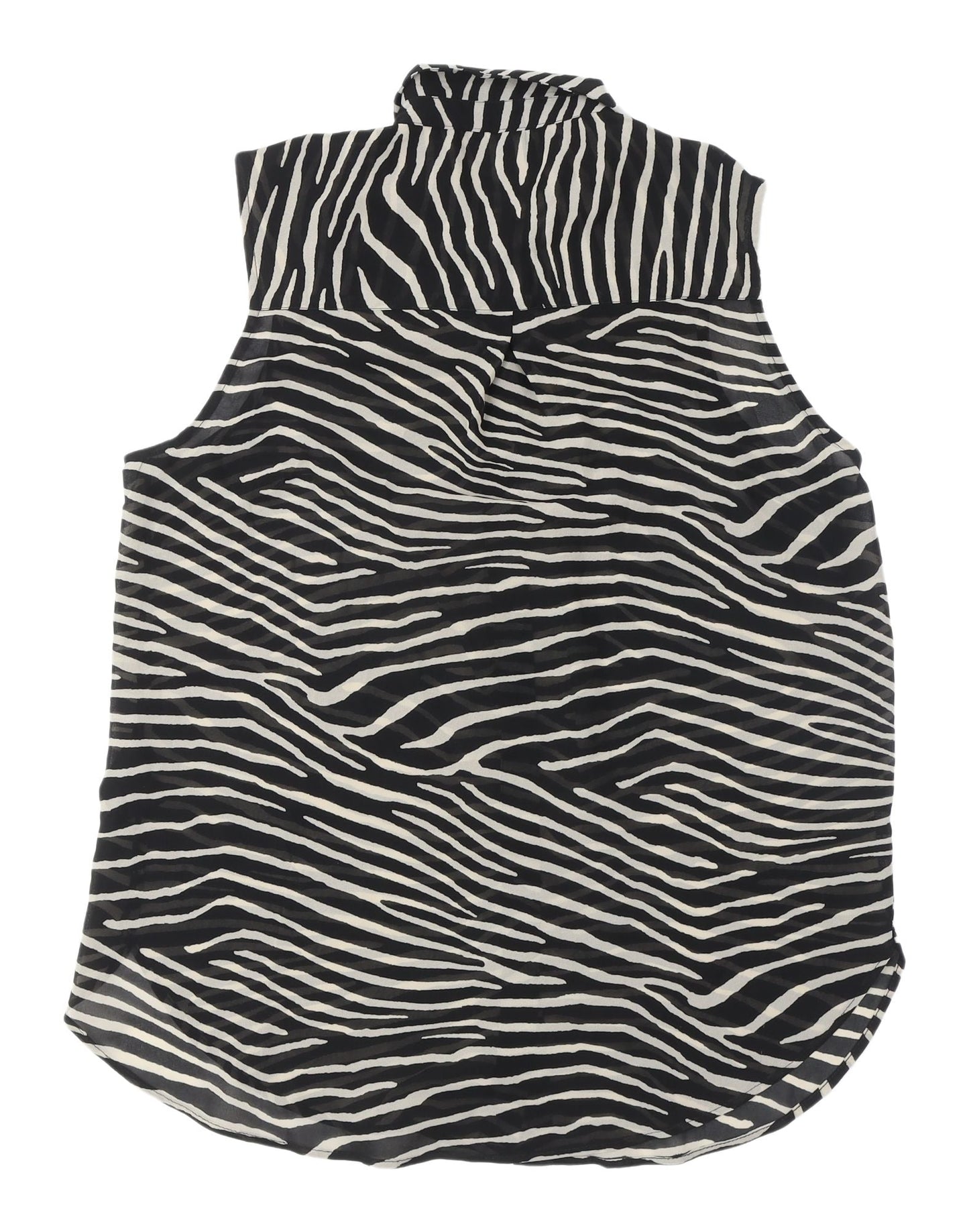 H&M Women's Zebra Print Sleeveless Button-Up Blouse UK 10