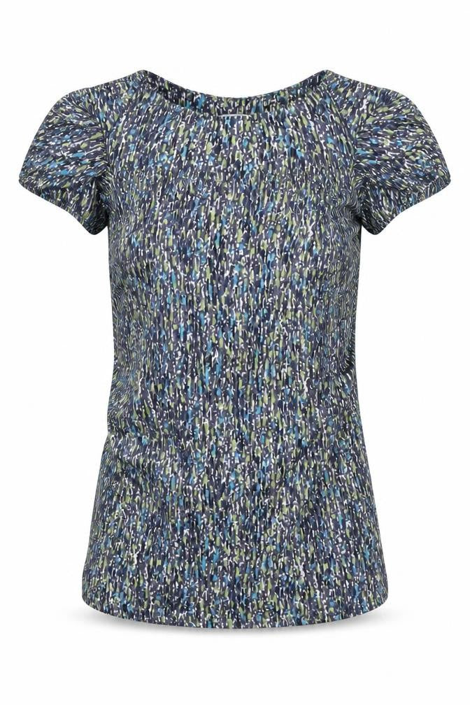 Minuet Petite Multicoloured Blouse, UK Size 8, Geometric Pattern