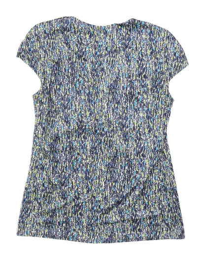 Back view of Minuet Petite Multicoloured Blouse, UK, size 8, Geometric Pattern