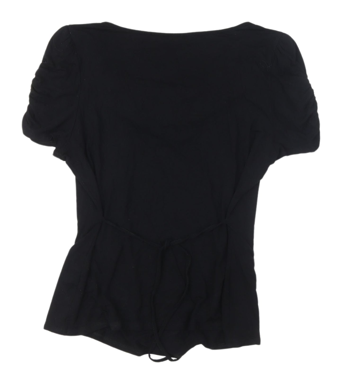 Debenhams Women's Black Beaded Cowl Neck Blouse Size 18