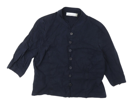 Country Casuals Women's Blue Button-Up Top, Size 12