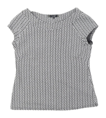 Additional front view of Principles Women's Black Geometric Blouse, size 14