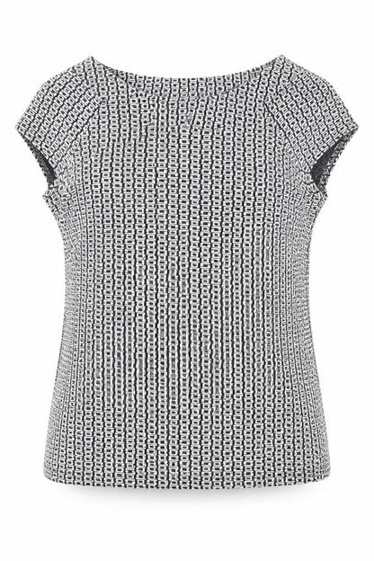Front view of Principles Women's Black Geometric Blouse, size 14