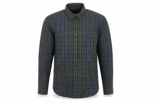 Marks & Spencer Men's Blue Check Button-Up Shirt S