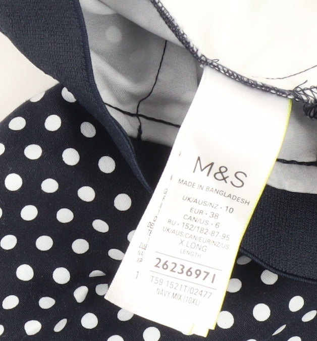Marks and Spencer Black Polka Dot Women's Trousers Size 10