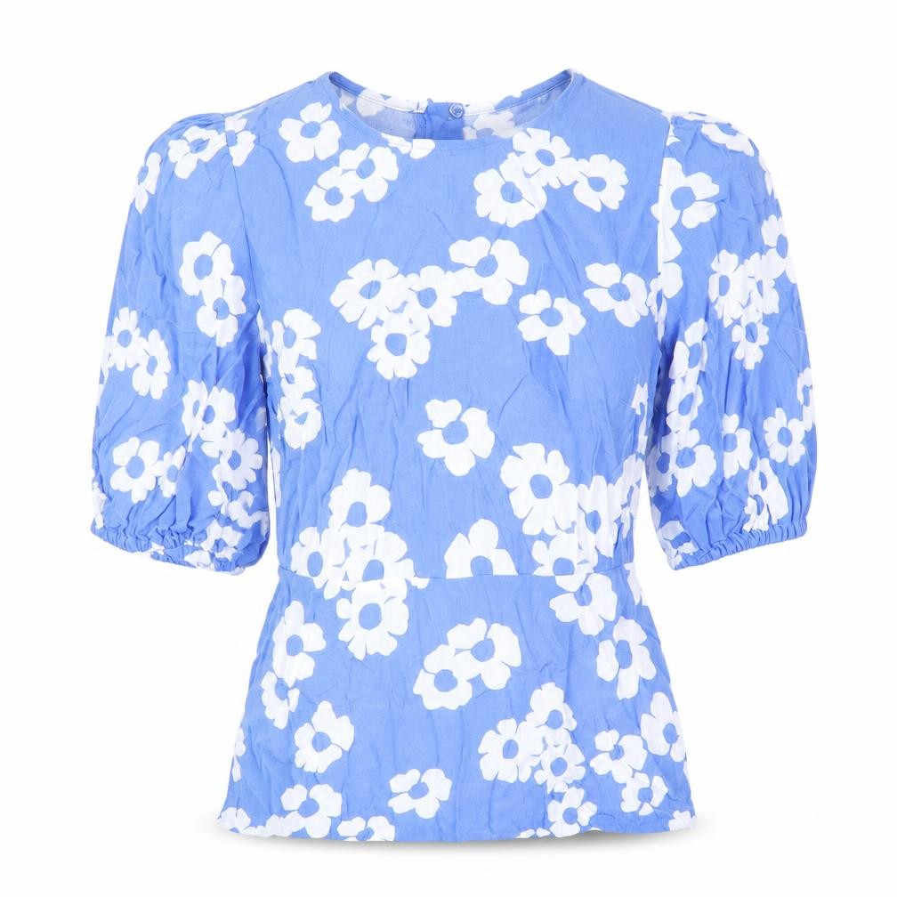 Marks & Spencer Women's Blue Floral Blouse Size 8