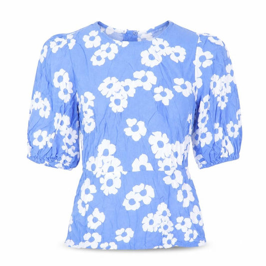 Marks and Spencer Women's Blue Floral Blouse Size 8