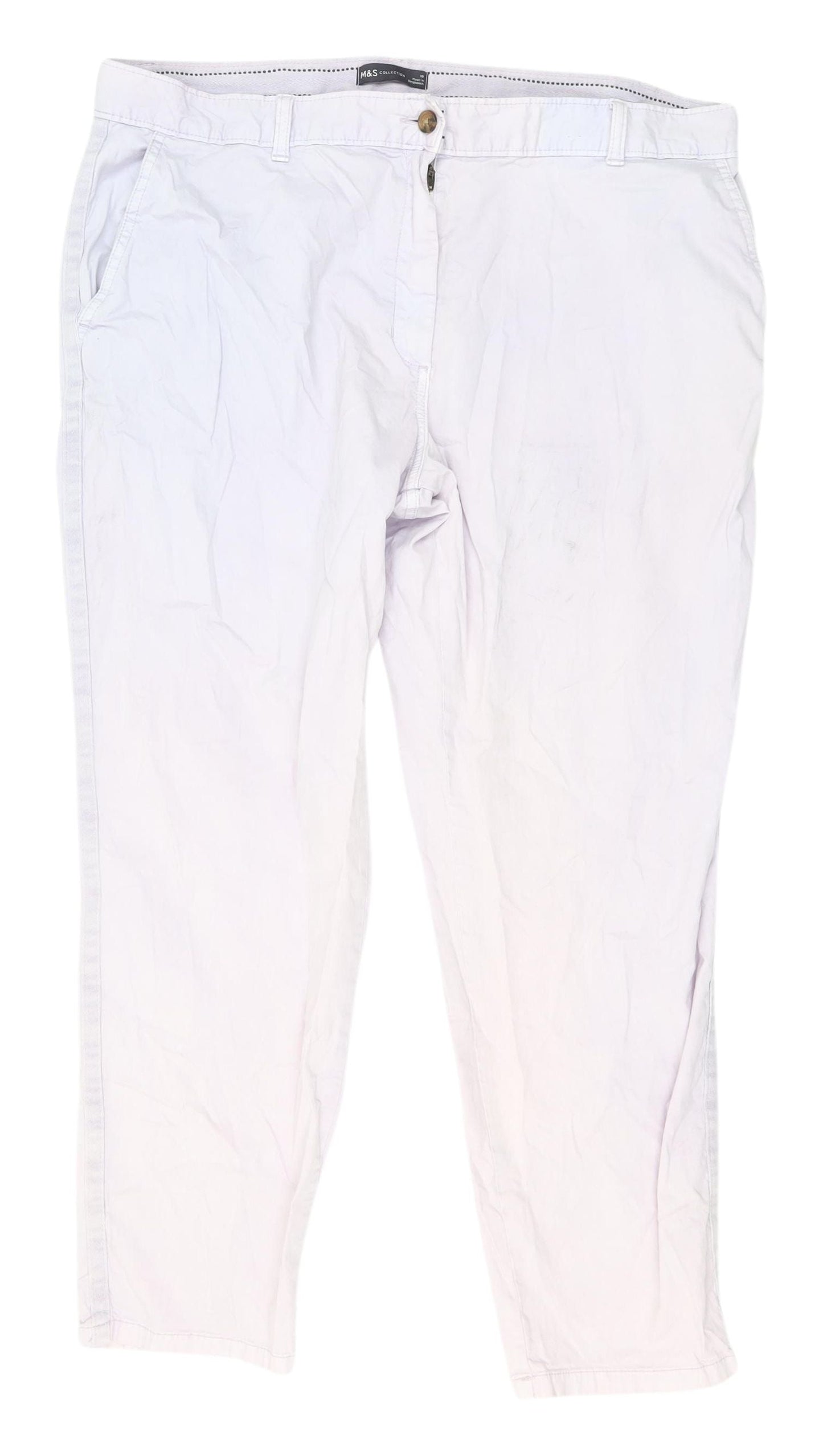 Marks and Spencer Women's Beige Chino Trousers Size 18