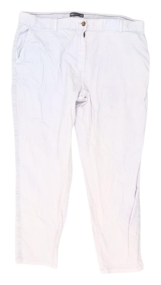 Marks and Spencer Women's Beige Chino Trousers Size 18