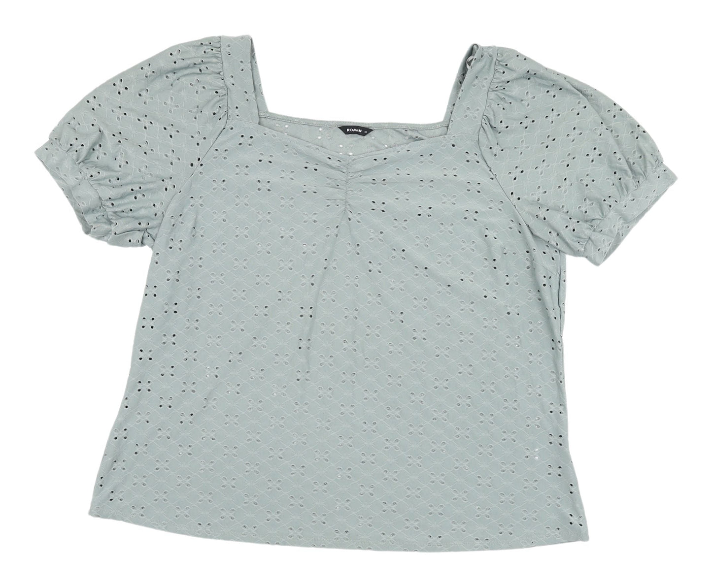 Roman Women's Green Puff Sleeve Blouse Size 18
