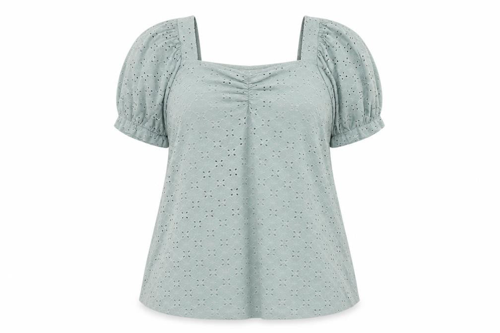 Roman Women's Green Puff Sleeve Blouse Size 18