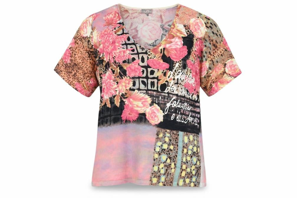 Casamia Women's Multicoloured Floral T-Shirt, Size M