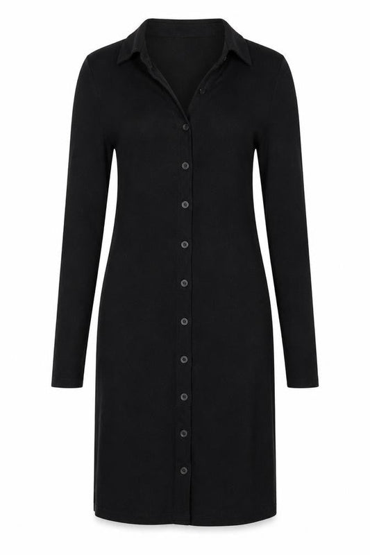 Motel Rocks Women's Black Shirt Dress, Collared, S