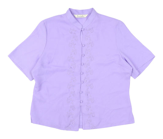 Isabelle Women's Purple Blouse Size 18 Short Sleeve