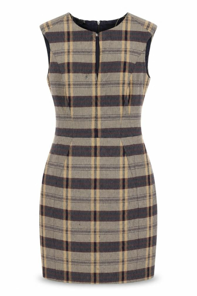 Mango Collection Women's XS Plaid Sheath Dress