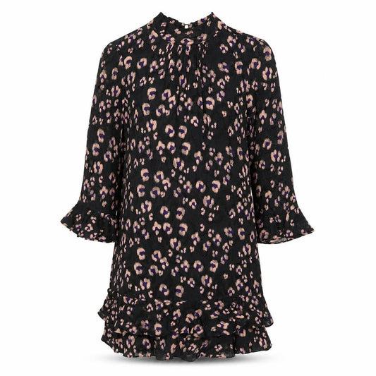 Rebecca Taylor Women's Black Animal Print Shift Dress