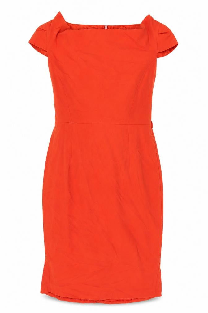 Next Women's Orange Cap Sleeve Sheath Dress Size 12